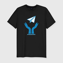 Футболка slim-fit Самолет телеграм, цвет: черный