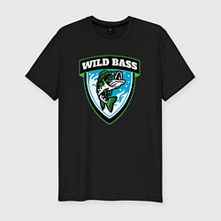 Футболка slim-fit Wild bass fishing, цвет: черный