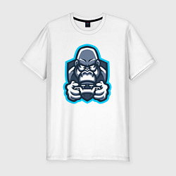 Футболка slim-fit Gamer monkey, цвет: белый