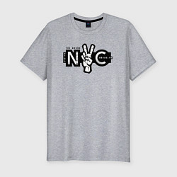 Футболка slim-fit New York peace, цвет: меланж