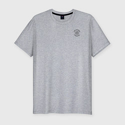 Футболка slim-fit Мы русские с нами Бог Ника черная патриоты, цвет: меланж