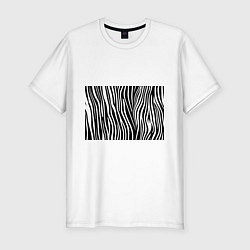 Футболка slim-fit Полоски зебры, цвет: белый