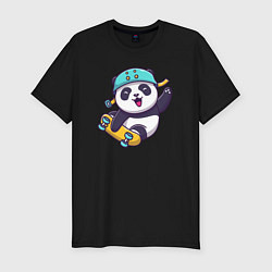 Футболка slim-fit Skater panda, цвет: черный