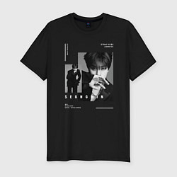 Футболка slim-fit Stray kids Seungmin, цвет: черный