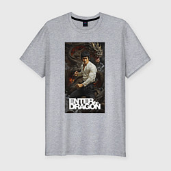 Футболка slim-fit Брюс Ли - выход дракона, цвет: меланж