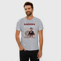 Футболка slim-fit Вампир на луне, цвет: меланж — фото 2