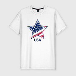 Футболка slim-fit Star - USA, цвет: белый
