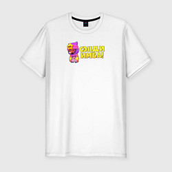 Футболка slim-fit Brawl stars Сэнди имба go, цвет: белый