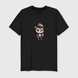 Мужская slim-футболка Ежик-хипстер