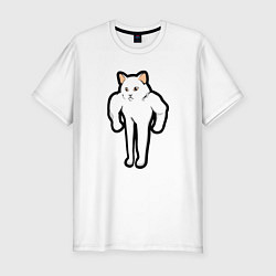 Мужская slim-футболка Кот качок