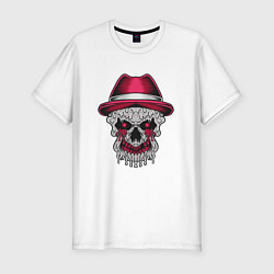 Мужская slim-футболка Череп гангстера