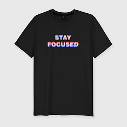 Футболка slim-fit Stay focused, цвет: черный