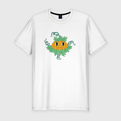 Мужская slim-футболка Тыква с глазами