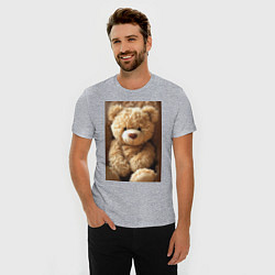 Футболка slim-fit Игрушечный большой медвежонок, цвет: меланж — фото 2