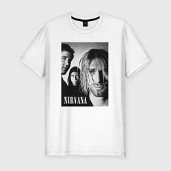 Футболка slim-fit Nirvana rock band black, цвет: белый