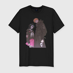 Мужская slim-футболка Блич Ичиго Куросаки Рукия Кучики