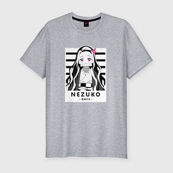 Футболка slim-fit Nezuko girl hunter one, цвет: меланж