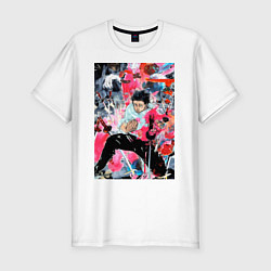 Мужская slim-футболка Магическая битва Юта арт