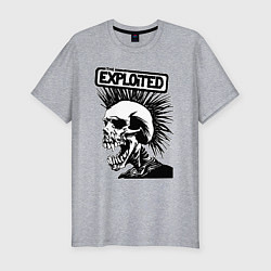 Мужская slim-футболка The exploited - punk skull