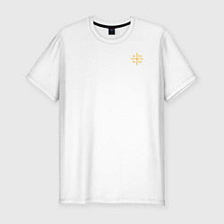 Футболка slim-fit Мы русские с нами Бог малая Ника желтая, цвет: белый