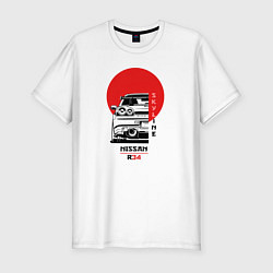 Футболка slim-fit Nissan Skyline R34, цвет: белый