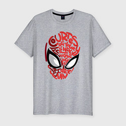 Футболка slim-fit Spider-Man text, цвет: меланж