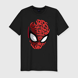 Футболка slim-fit Spider-Man text, цвет: черный