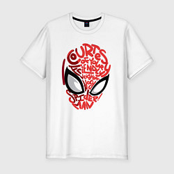 Футболка slim-fit Spider-Man text, цвет: белый