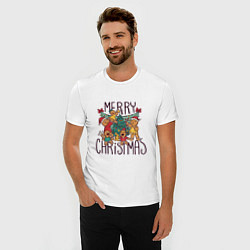 Футболка slim-fit Merry Christmas cookie, цвет: белый — фото 2