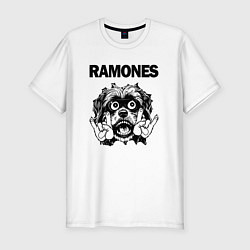 Футболка slim-fit Ramones - rock dog, цвет: белый