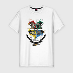 Футболка slim-fit Hogwarts School of Witchcraft and Wizardry, цвет: белый