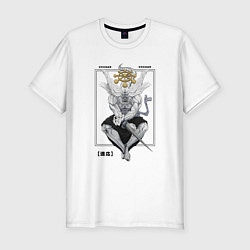 Футболка slim-fit Махорага - Магическая битва, цвет: белый