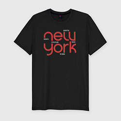 Футболка slim-fit New York districts, цвет: черный