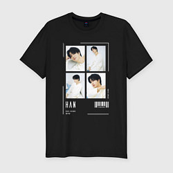 Футболка slim-fit Han stray kids cute, цвет: черный