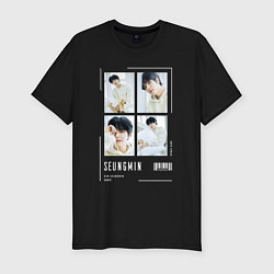Футболка slim-fit Seungmin stray kids cute, цвет: черный