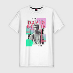 Футболка slim-fit David Bowie singer rock, цвет: белый