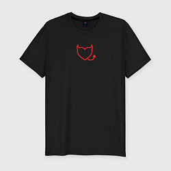 Футболка slim-fit Сердце с рогами и хвостом, цвет: черный