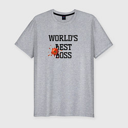 Футболка slim-fit Worlds best boss, цвет: меланж