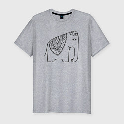 Мужская slim-футболка Слоник из Индии