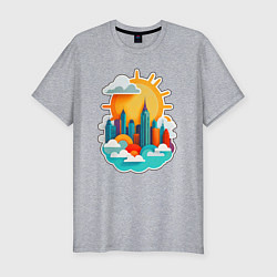 Футболка slim-fit Город Солнца, цвет: меланж