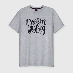 Футболка slim-fit Единорог мечтатель, цвет: меланж
