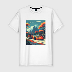 Футболка slim-fit Одинокая ламборгини, цвет: белый