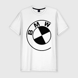 Мужская slim-футболка БМВ значок