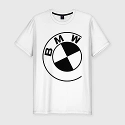 Мужская slim-футболка БМВ значок
