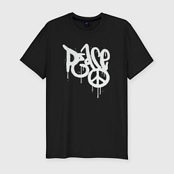 Футболка slim-fit Peace graffiti, цвет: черный