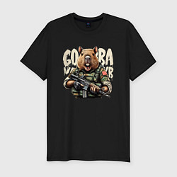 Мужская slim-футболка Cool capybara - military style