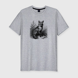 Футболка slim-fit Лиса на природе, цвет: меланж