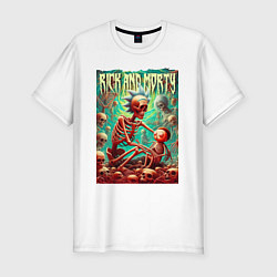 Мужская slim-футболка Rick and Morty in the hell