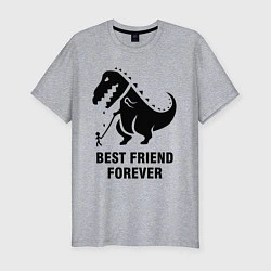 Мужская slim-футболка Godzilla best friend