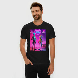 Футболка slim-fit Rick and Morty - neon fantasy, цвет: черный — фото 2